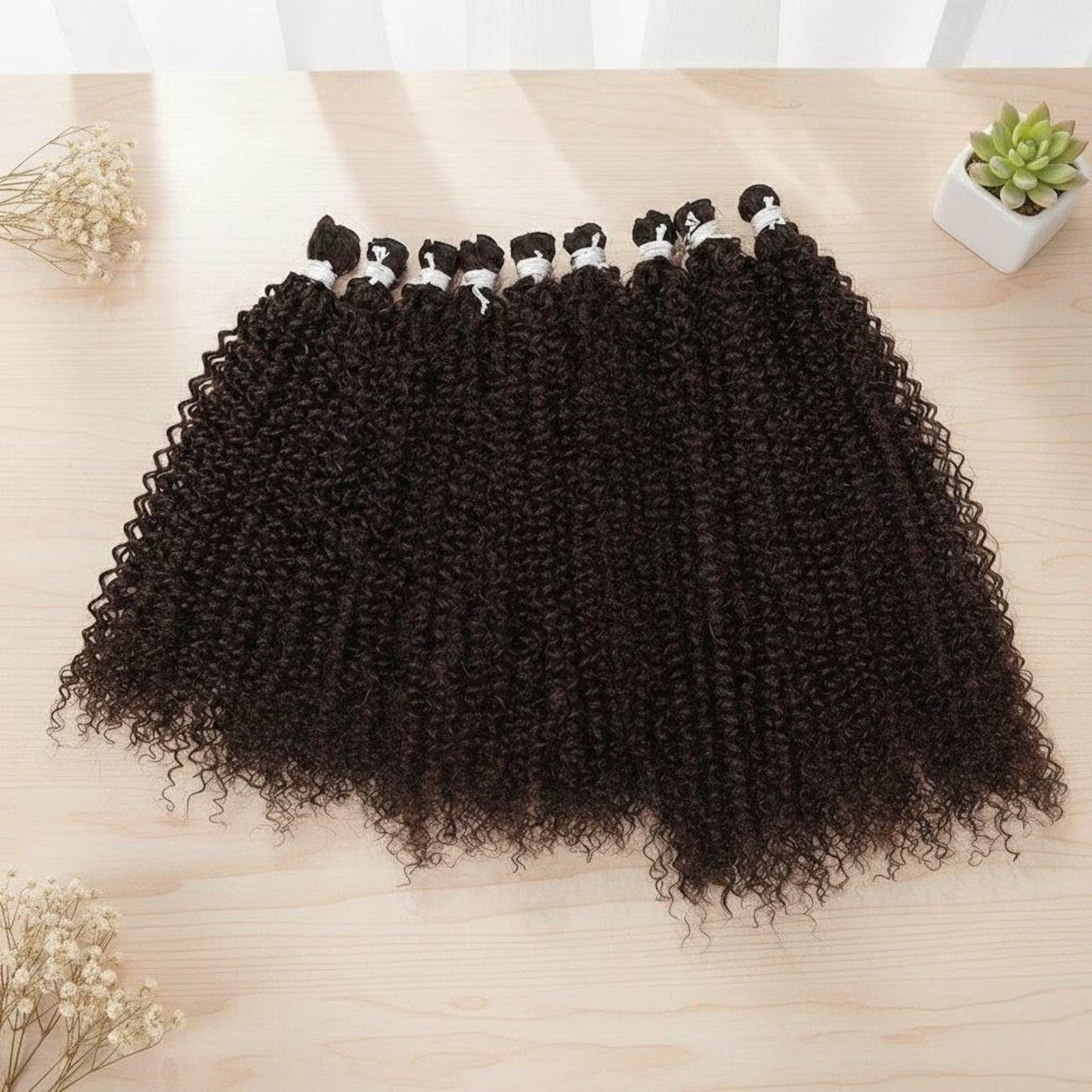 Tissage Biofibre Brun noir 9 pièces